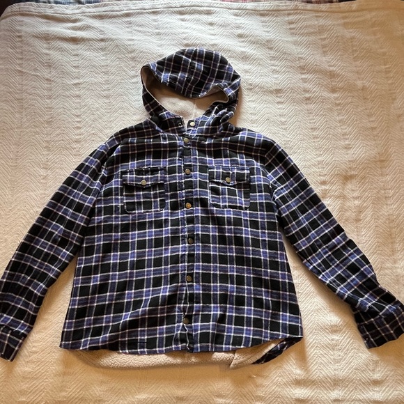 Plaid Print Hoodie - Picture 1 of 4